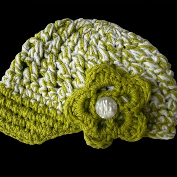 Handmade Crocheted Baby Infant Summer Newsboy Cap, Hat Size 6-12 M - See Chart - Picture 2 of 6